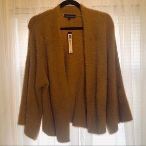 Catherine Malandrino Fuzzy Camel Cardigan